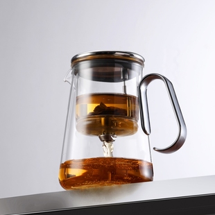 泡茶壶无杆磁吸飘逸杯高档茶水分离冲茶器全玻璃内胆过滤泡茶神器