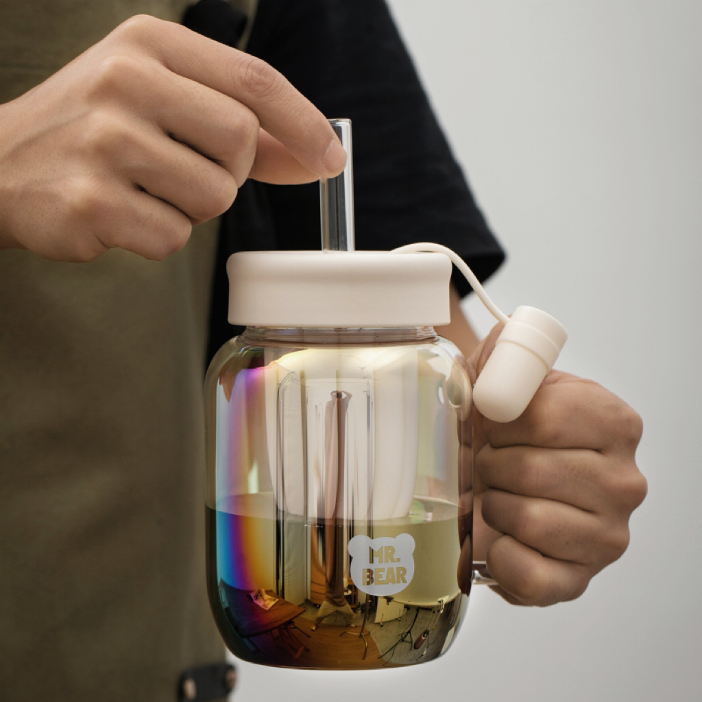 玻璃吸管杯茶水分离花茶杯奶茶杯