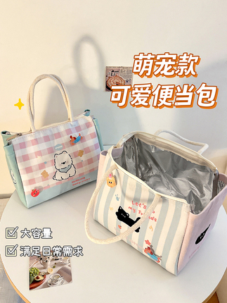 Lunch Box Tote Bag for Elementary School Students and Office Workers, Insulated Lunch Bag with Thickened Aluminum Foil, Large Capacity Lunch Box Bag, Bento Bag