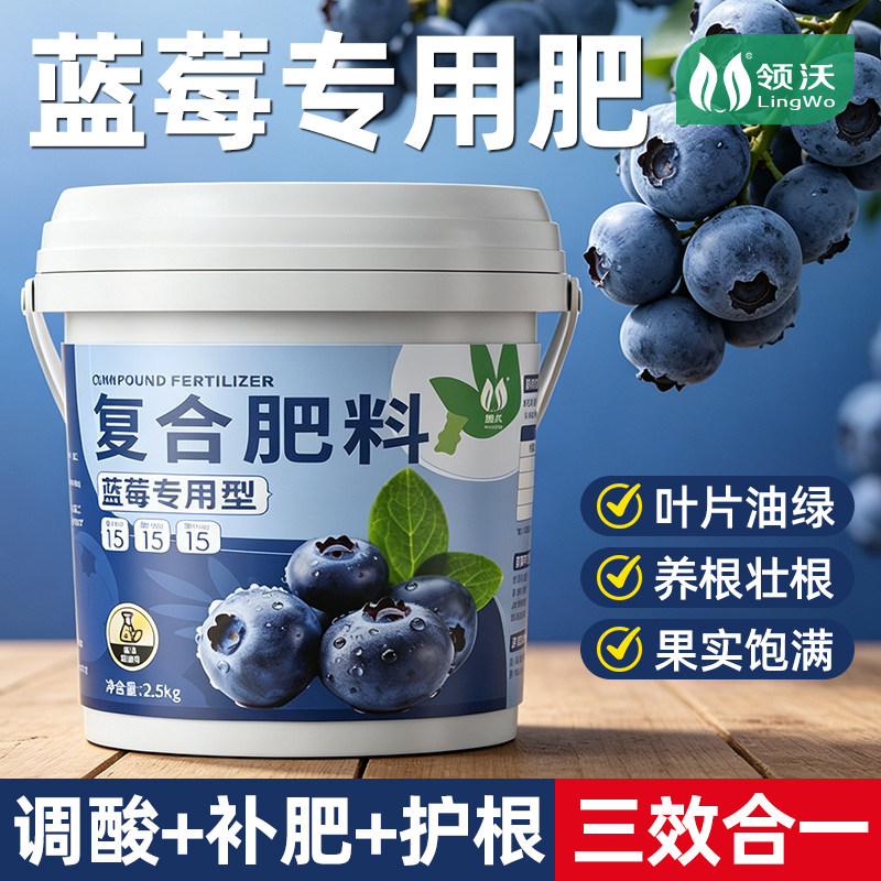 蓝莓专用肥复合肥土壤调酸蓝莓树果苗颗粒肥水溶肥有机肥酸性肥料