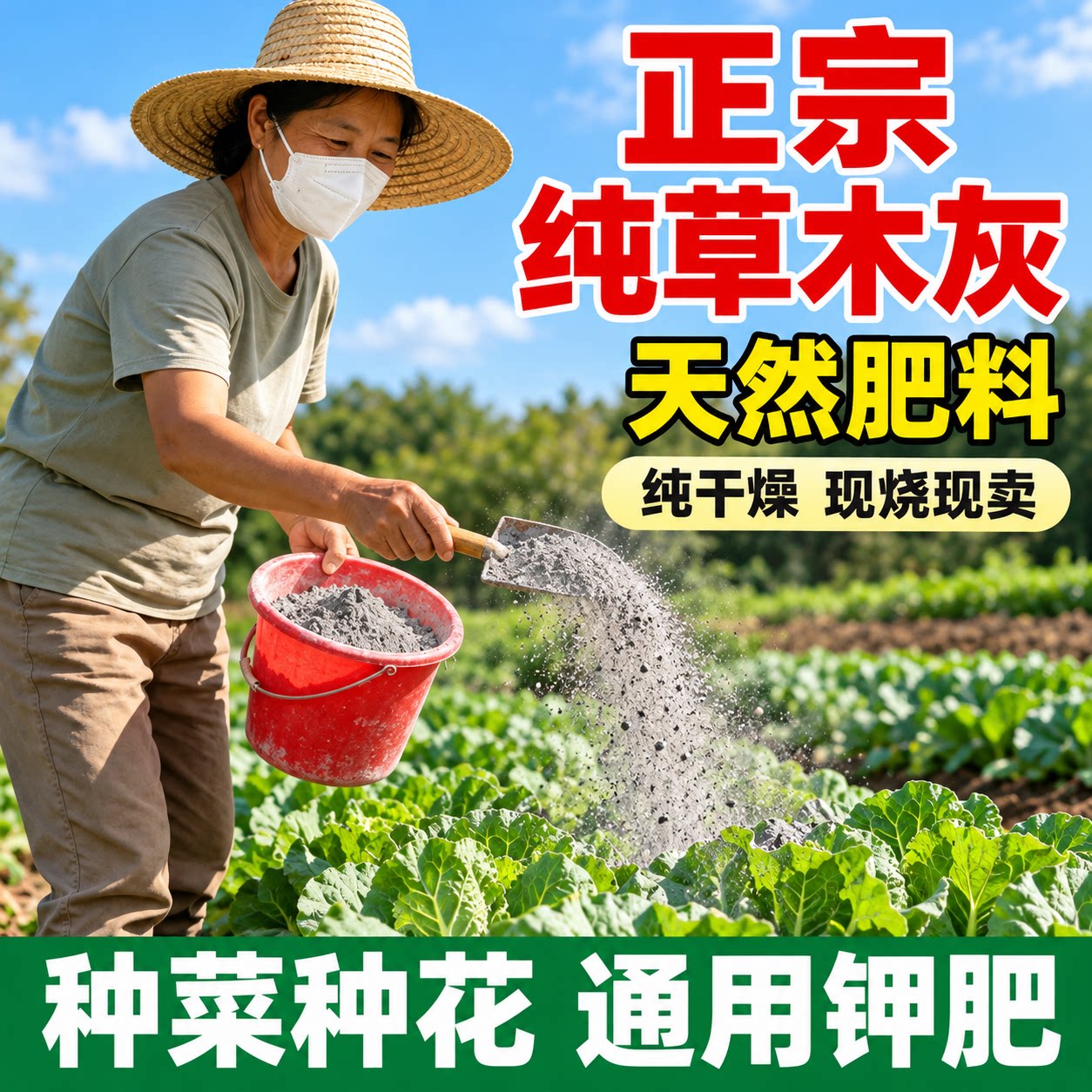 草木灰种菜专用营养土稻壳炭蔬菜通用种地果树农家有机钾肥营养土