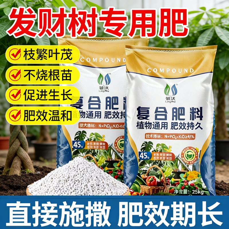 发财树专用复合肥料室内盆栽适合营养肥颗粒黄叶枯叶烂根专用肥料 - 实物图