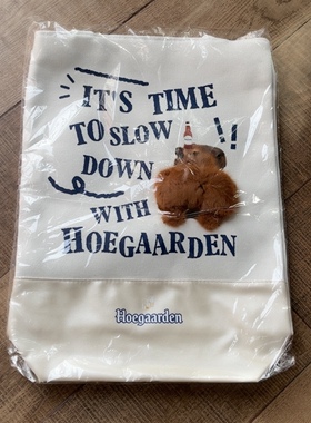 全新Hoegaarden福佳啤酒限定周边卡皮巴拉帆布包单肩包布包可爱