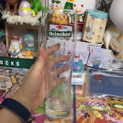 全新喜力啤酒赠品Heineken啤酒杯玻璃杯透明杯家用喝水大容量网红