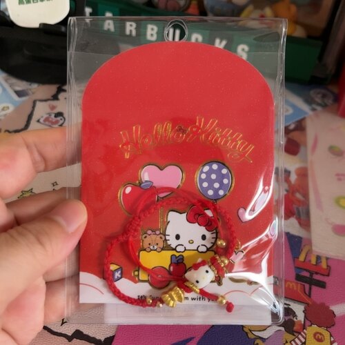 全新名创优品凯蒂猫hellokitty新年红包红绳手链手饰转运编织绳