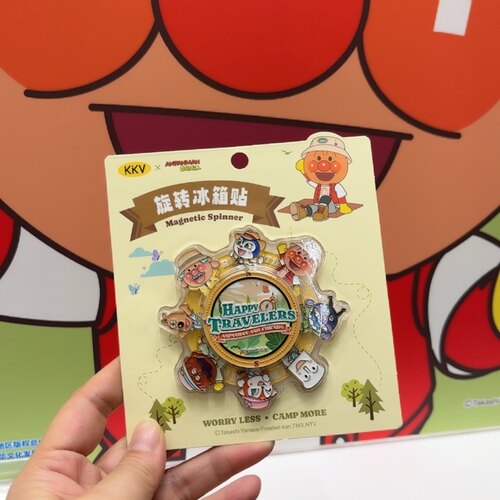 全新kkv联名面包超人家族系列旋转冰箱贴磁吸贴金属贴anpanman