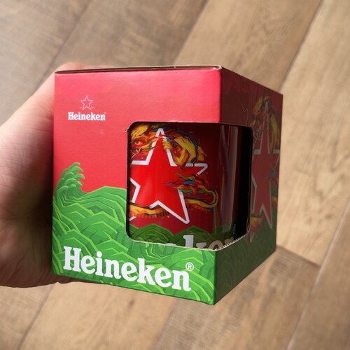 全新喜力啤酒赠品2024年龙年礼盒马克杯陶瓷杯340ml咖啡杯水杯