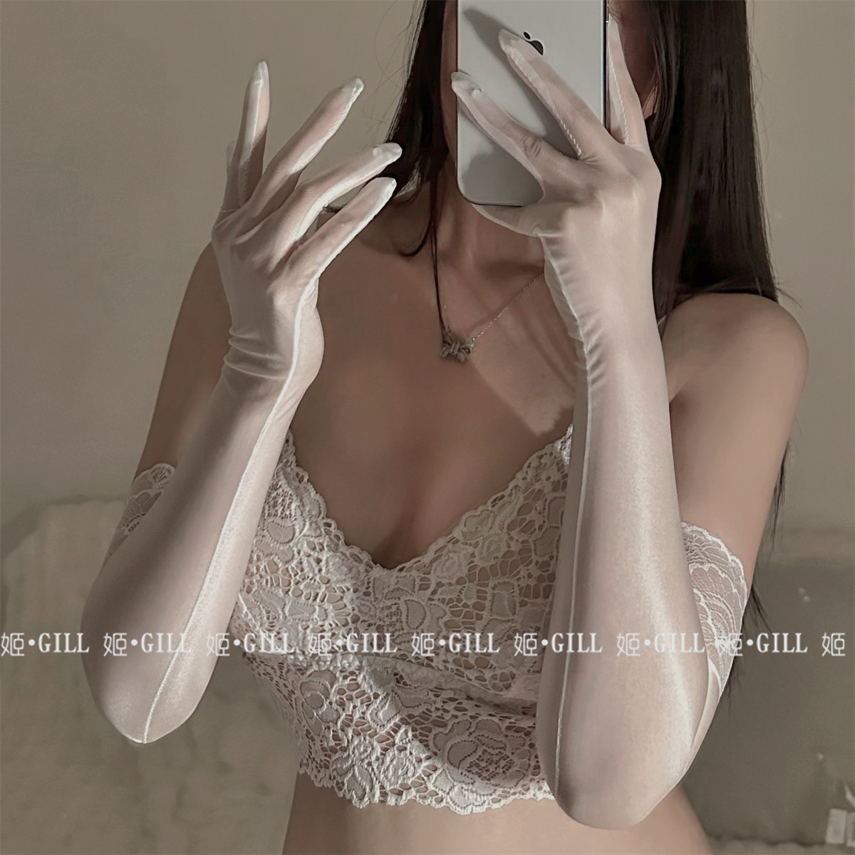 丝袜手套极光姬gill薄五指防勾丝