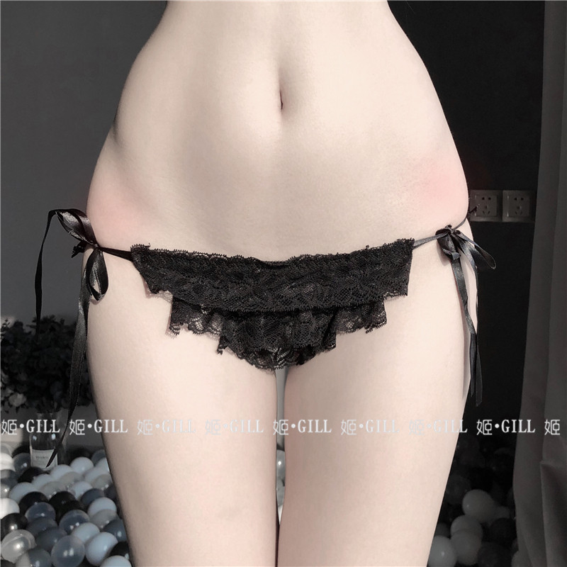 姬Gill：舔一口蛋糕吗丁字裤绑带性感蕾丝三角裤内裤女纯棉中腰