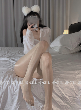 姬Gill：油光丝袜超细腻马油显瘦夏季水光袜油亮黑丝极光美腿少女