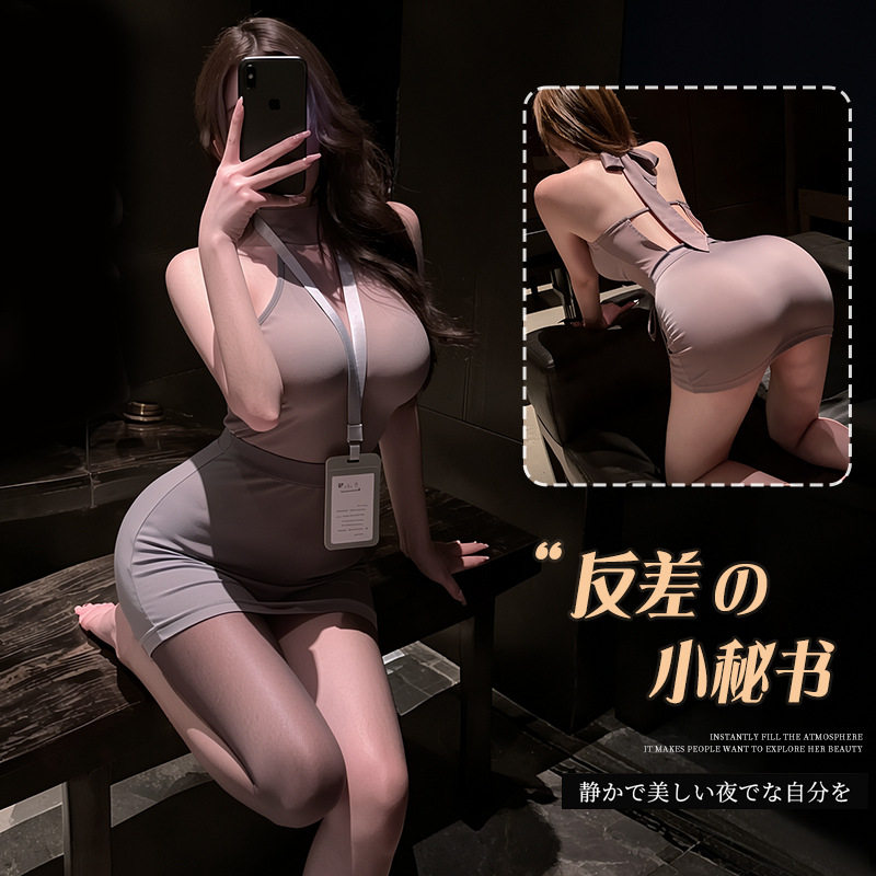 姬GILL内衣禁欲系OL秘书镂空性感透视包臀裙夜店黑丝酒吧制服套装