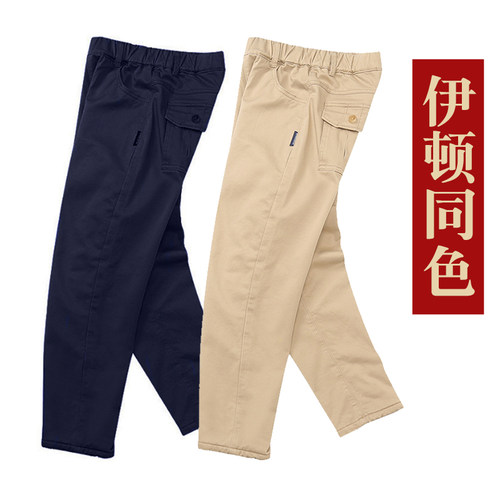 伊顿米色裤子儿童卡其色校服裤子