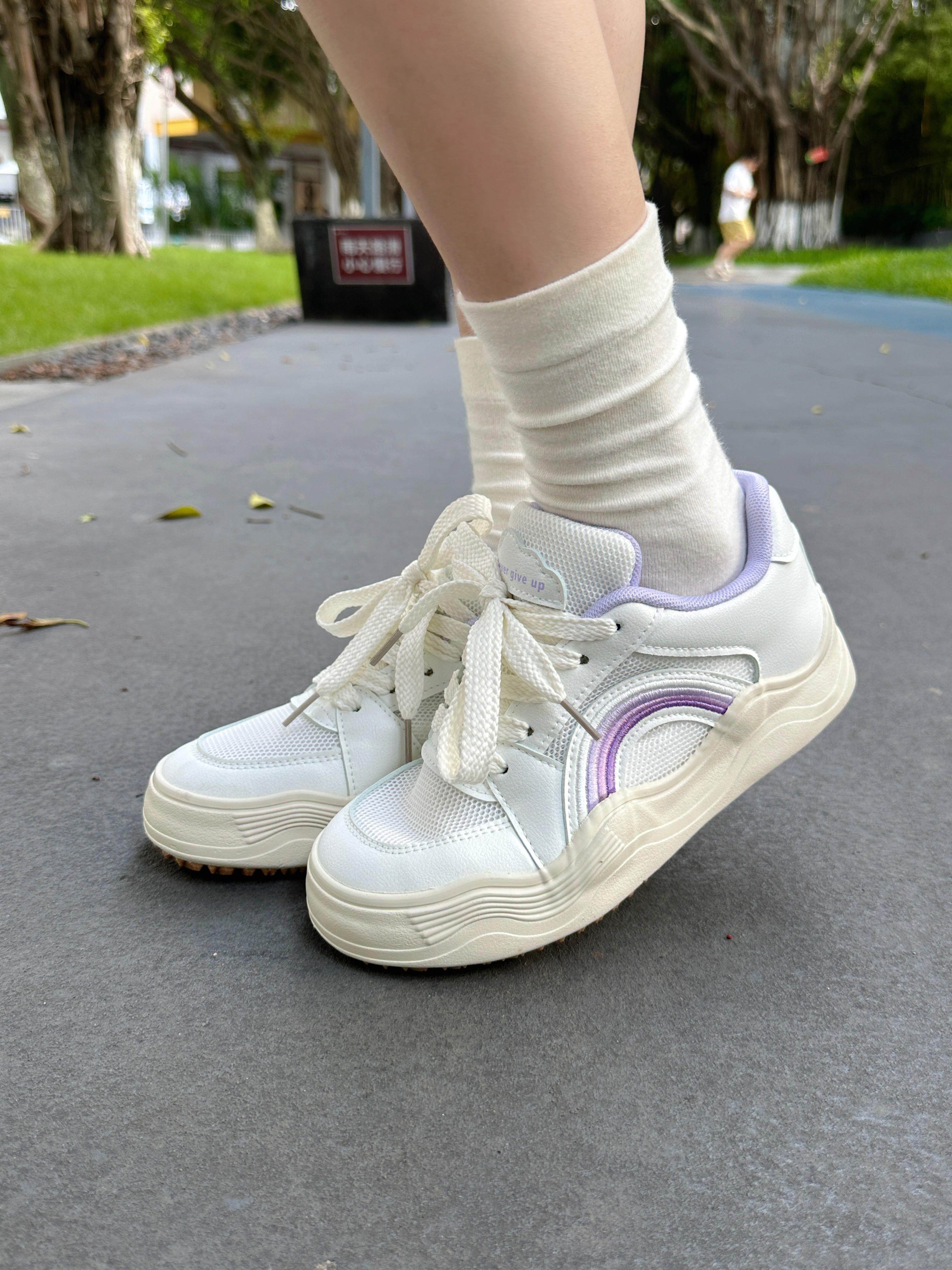 酷到炸 鞋子女国潮小众品牌小白鞋女秋季休闲网面透气板鞋运动鞋,女鞋,帆布鞋,淘宝优惠券,粉丝福利购,淘宝优惠卷