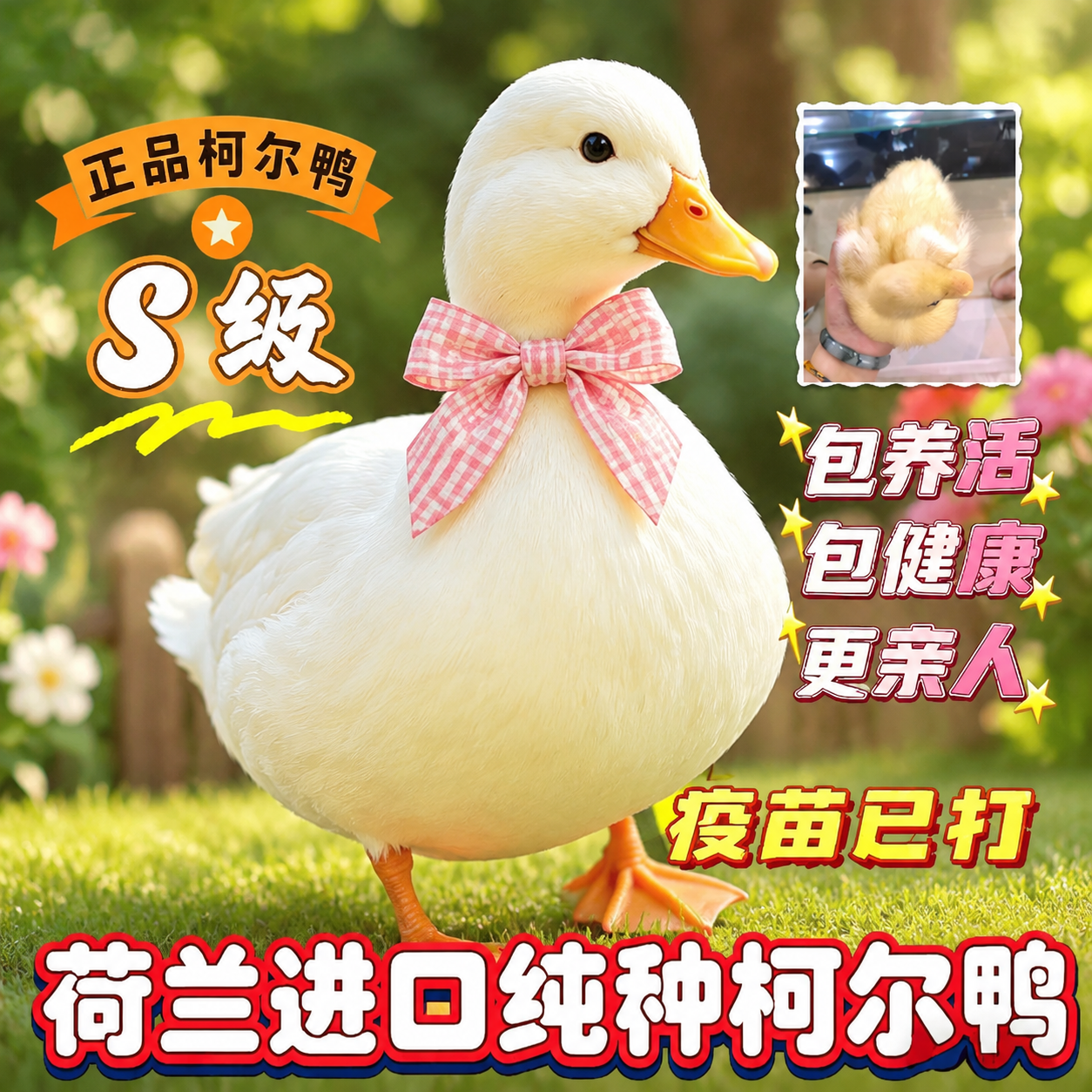 正宗S级柯尔鸭活体幼崽包活包邮假一赔十黏人孩童玩伴好养包活