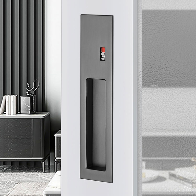 KLC移门锁白色日式推拉门锁卫生间厨房木门钩锁趟门锁隐形暗拉手