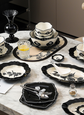 漫时光法式餐具碗盘家用套装节日礼盒装高颜值碗具乔迁结婚送礼