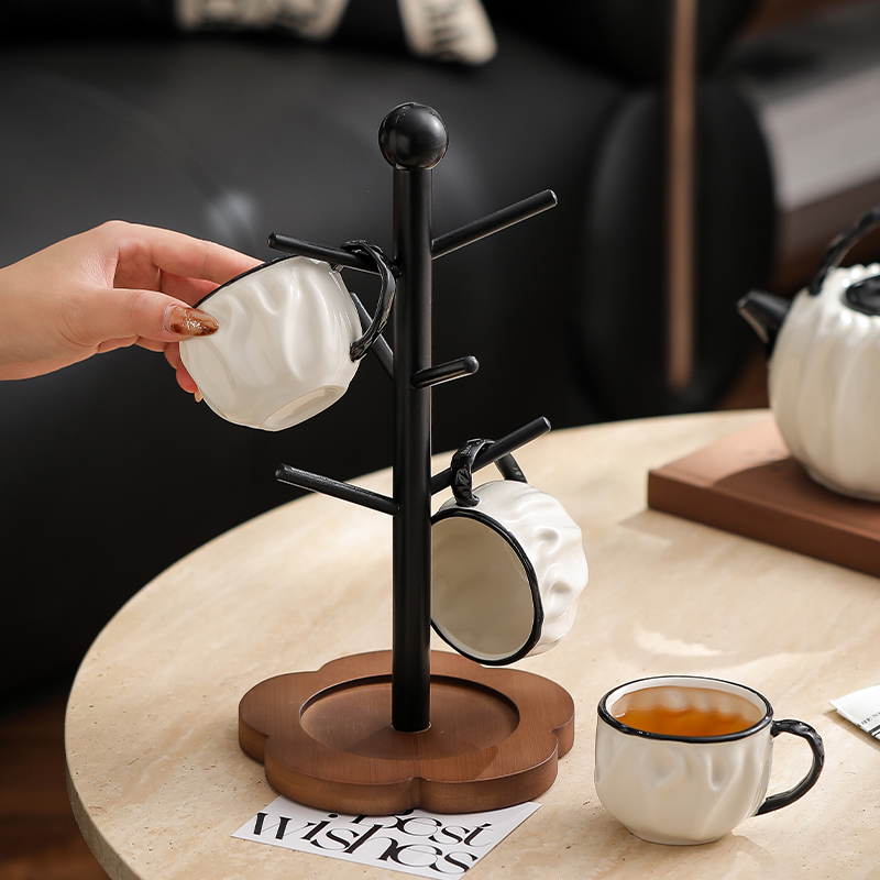 漫時光法式花朵實木水杯架