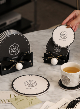 漫时光法式小香风陶瓷杯垫家用轻奢高级感防滑防烫餐桌隔热锅垫子