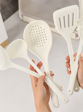 硅胶锅铲不粘锅专用食品级耐高温炒菜铲勺子家用汤勺白色厨具套装