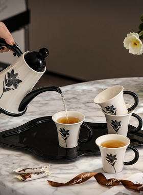 漫时光茶具套装家用轻奢高档乔迁新居杯子高级感陶瓷水具礼盒送人