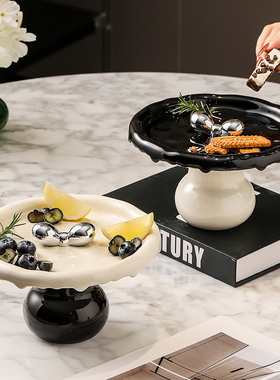 漫时光陶瓷水果盘家用客厅轻奢糖果零食摆放盘小精致新款果盆摆件