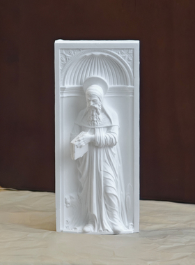 圣杰罗姆浮雕香薰石膏桌面摆件