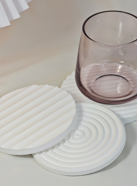 简约咖啡杯垫首饰托盘高级感桌面香薰石膏摆件居家装饰创意礼物