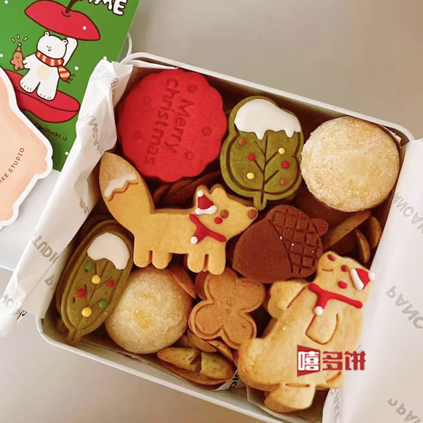 创意圣诞大白熊动物造型饼干模具小狐狸曲奇手工烘焙装饰礼物盒模