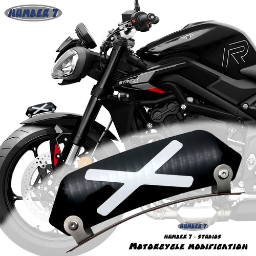 适用于凯旋street triple765/1200 speed400改装挡泥板风刀装饰板