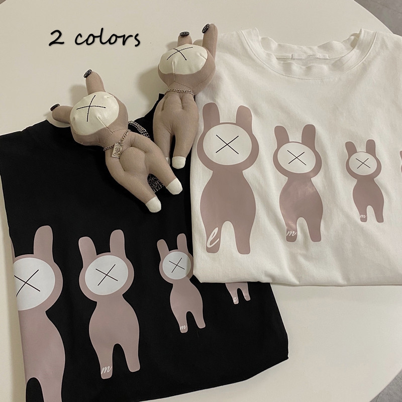 Real price new spring T-shirt cartoon lovers short sleeve Korean T-shirt crew neck