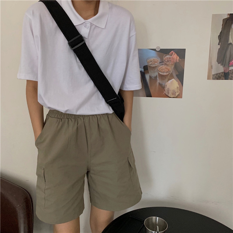 Real shooting and real price: five point high waist casual pants for handsome girls in spring