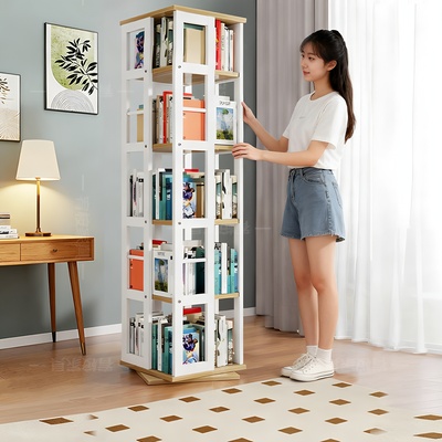 360度铁艺旋转书架置物架绘本架