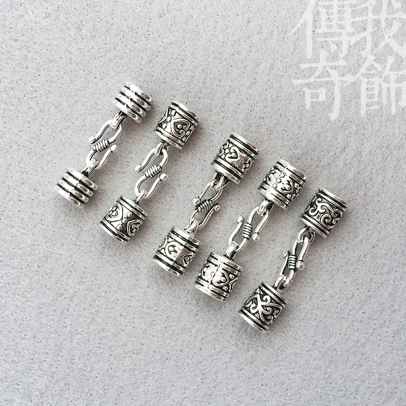 山南鸡血藤金刚藤首饰藏银套合金包银带吊头套手绳DIY手链扣头
