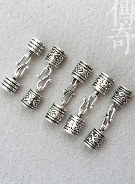 山南鸡血藤金刚藤首饰藏银套合金包银带吊头套手绳DIY手链扣头