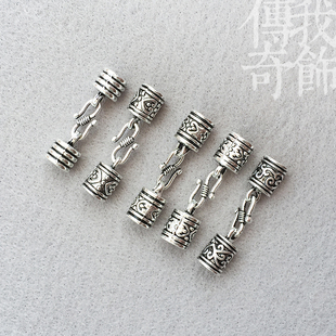 山南鸡血藤金刚藤首饰藏银套合金包银带吊头套手绳DIY手链扣头