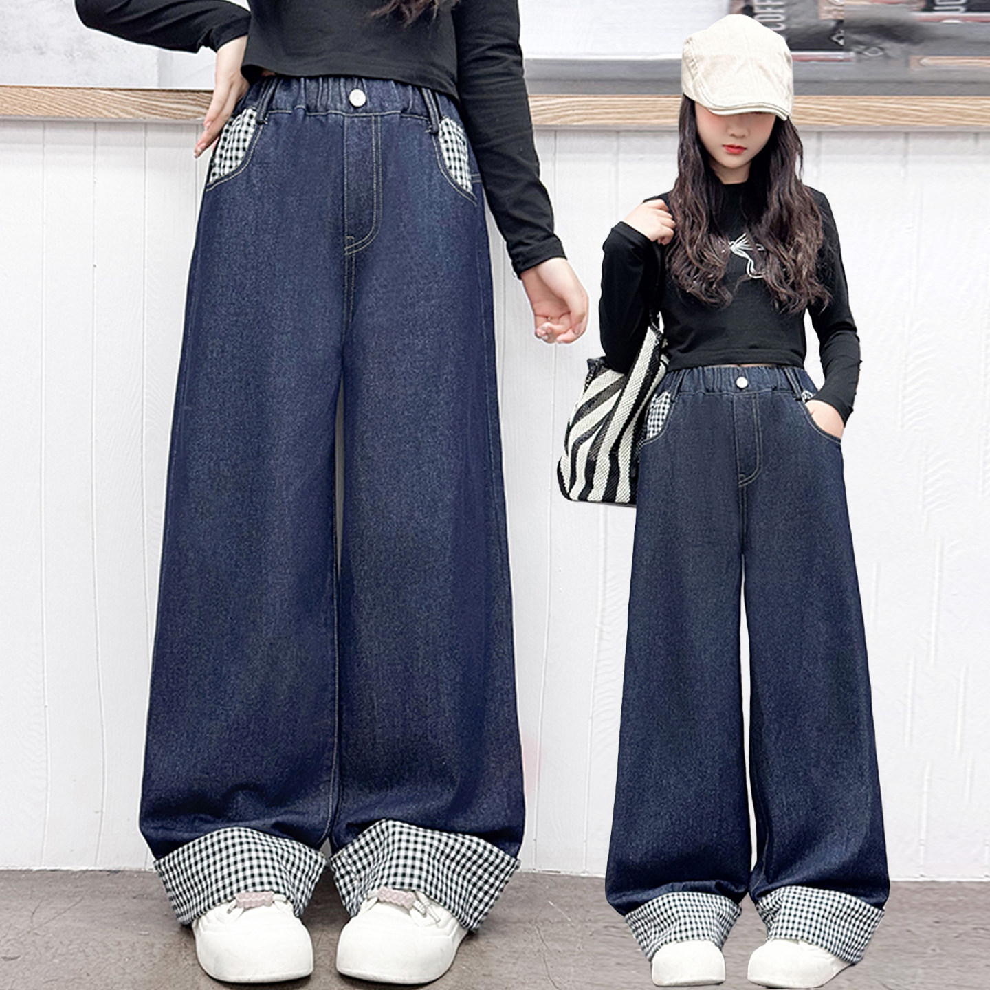 女童裤子春秋2026新款中大童洋气直筒裤女孩春季儿童阔腿牛仔裤潮,童装/婴儿装/亲子装,裤子,淘宝优惠券,粉丝福利购,淘宝优惠卷