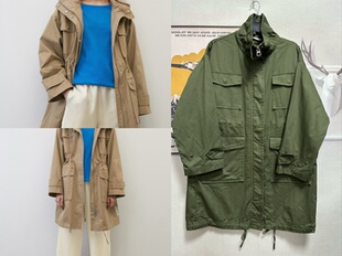 独码欧美轻奢宽大版型中长款风衣外套 外贸原单女装 秋冬