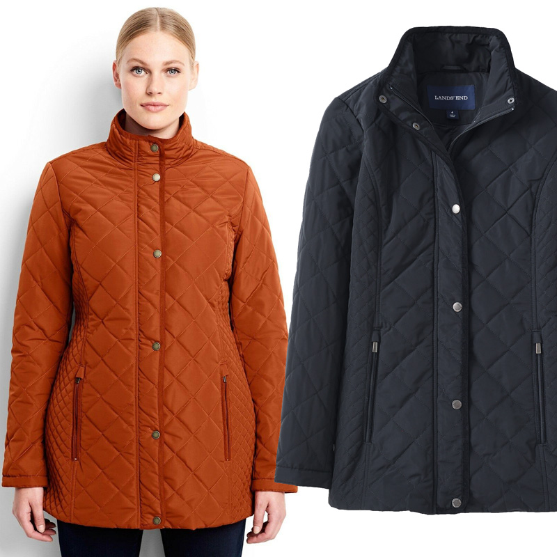 欧美轻奢绗缝防风防雨女薄款棉衣