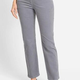 欧美轻奢简约秋冬98%棉灯芯绒小直筒柔软舒适显瘦中高腰长裤女裤