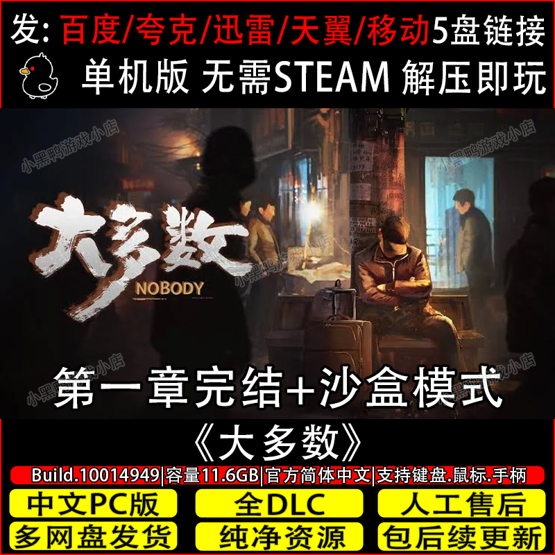 大多数最终版Nobody免Steam中文PC电脑单机游戏网盘下载解压即玩
