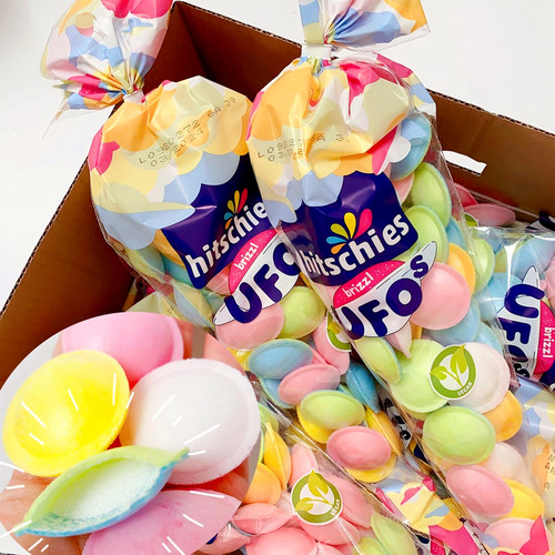 现货网红飞碟UFO米纸糖酸粉夹心