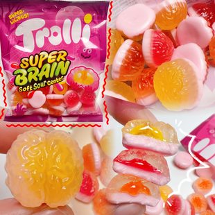 德国进口原装口力】果汁流心棉花糖拼接软糖酸苹果酸草莓线条可乐