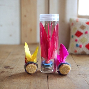 桶装直毛花毽好携带出门游玩公园户外活动亲子游戏互动玩具花毽子