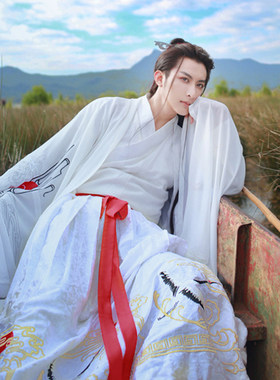 男士汉服仙鹤广袖旅游写真古装