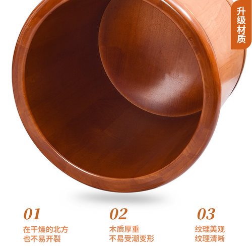 橡木泡脚桶家用足浴桶过小腿实木泡脚盆木质洗脚盆保温木桶洗脚桶