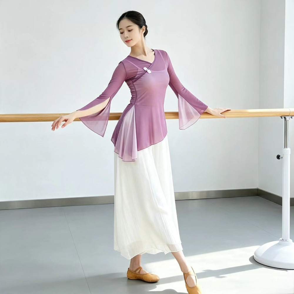 2026新款古典舞飘逸练功纱衣女图片