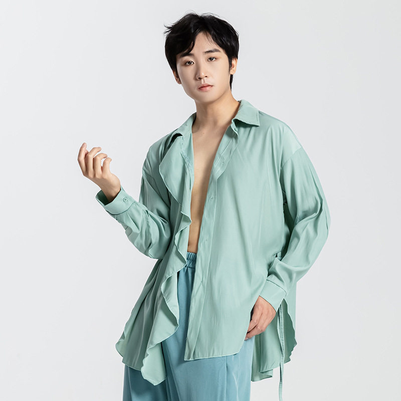 现代舞练功服套装男女同款舞蹈服衬衫宽松古典民族舞形体演出服装