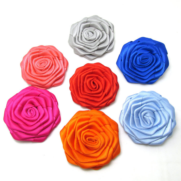 手工布艺玫瑰花朵 小巧精致5cm 西装工装胸花胸针别针款缎带配饰