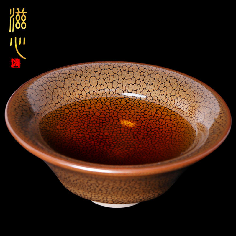 滋心堂 纯手工建盏茶杯名家陈叶琦黄鹧鸪斑天目盏功夫茶具主人杯