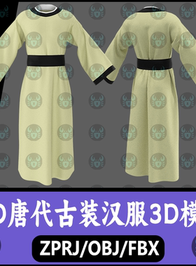 Marvelous Designer写实男性汉服唐装模型MD CLO工程源文件3D模型